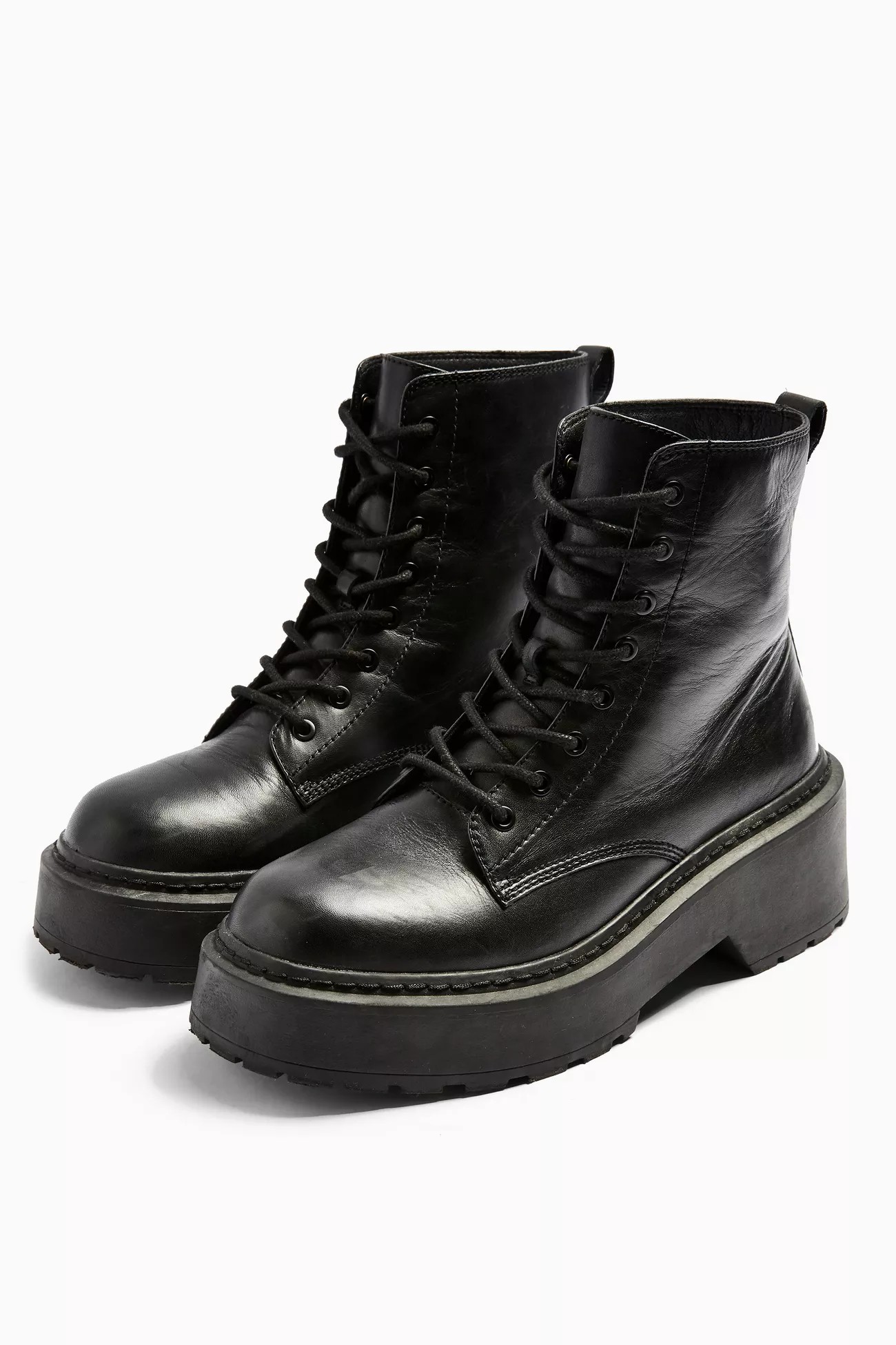 AUSTIN Black Leather Lace Up Boots | Topshop UK