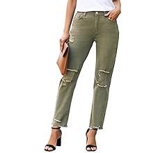 Sidefeel Women's Boyfriend Jeans Stretchy Ripped Distressed Denim Pants S-2XL | Amazon (US)