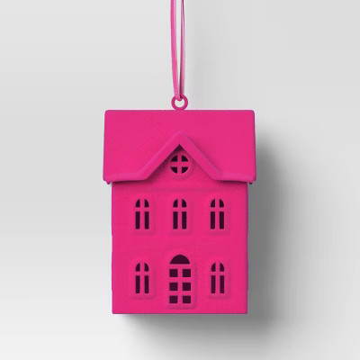 Christmas Metal Hot Pink House Ornament - Wondershop™ | Target