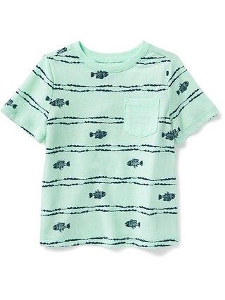 Old Navy Printed Crew Neck Tee For Toddler Boys Size 12-18 M - Go fish | Old Navy US