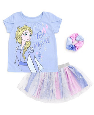 Toddler Girls Disney Princess Moana T-Shirt Tulle Skirt and Scrunchie 3 Piece Outfit Set | Macy's