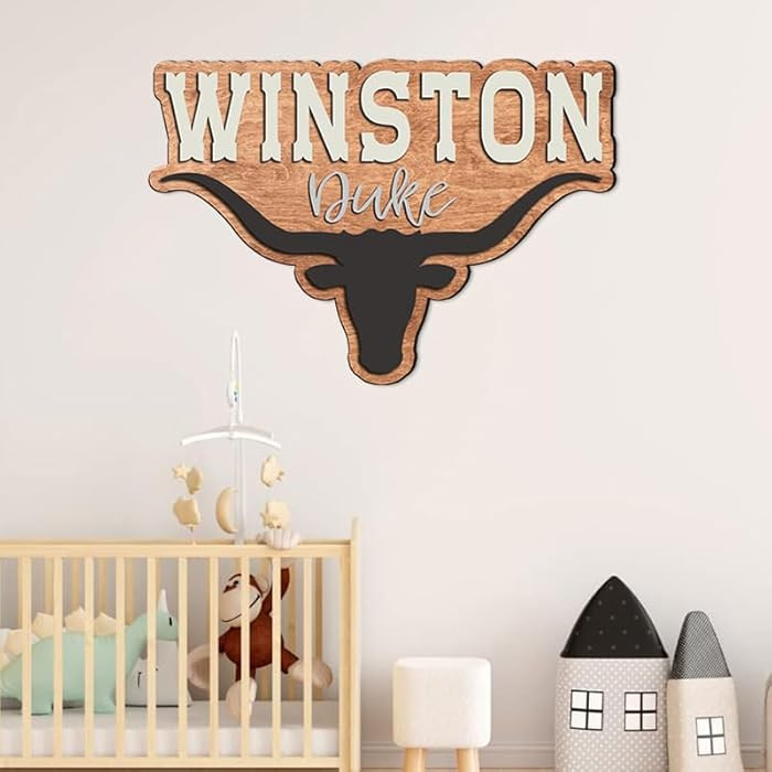 Personalized wooden nursery name sign, Western nursery decor, Custom Baby name sign for boys girl... | Amazon (US)