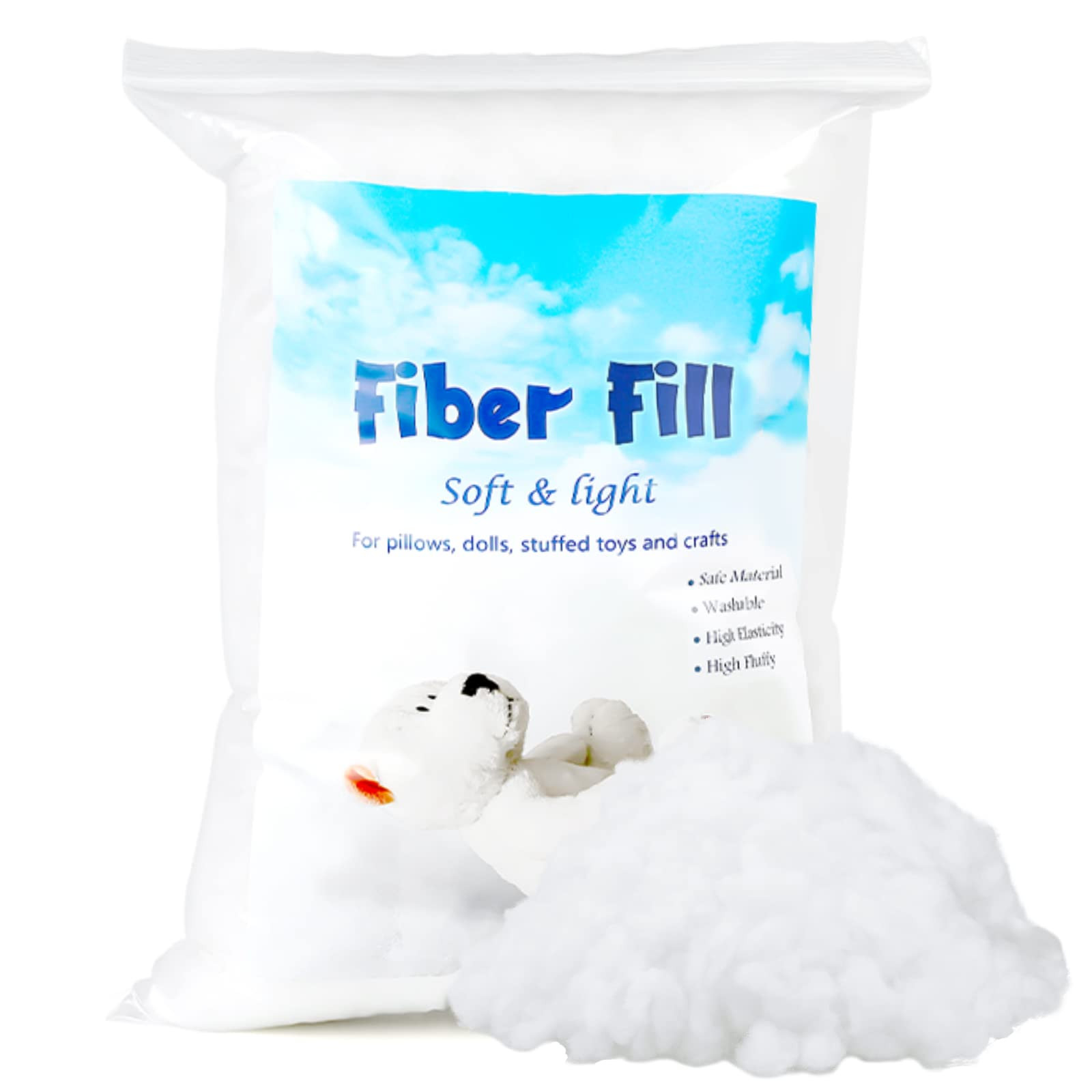 Jmuiiu 1.8oz-70.5oz Polyester Fill, Premium Polyester Fiberfill, Recycled Polyester Fiber, Stuffi... | Amazon (US)
