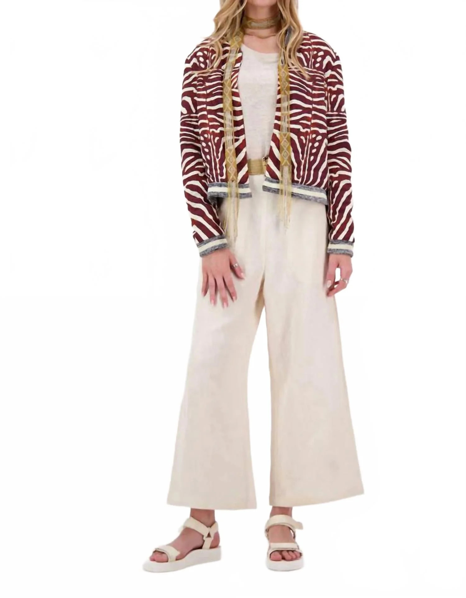 Zanzibar Zebra Jacket In Brown | Shop Simon