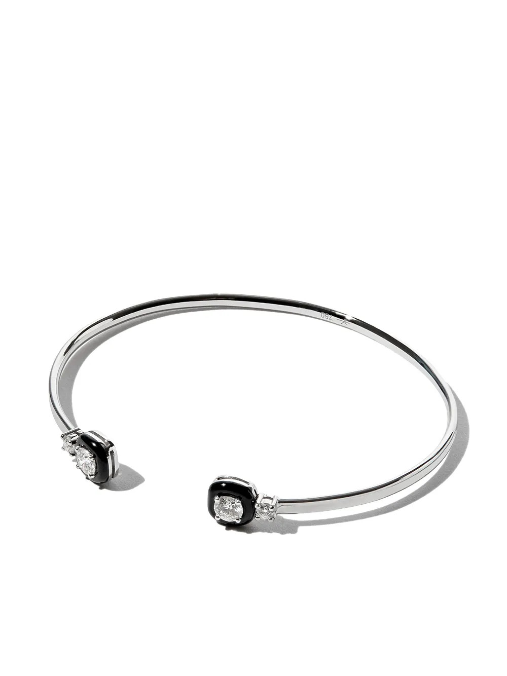 Nikos Koulis 18kt White Gold Diamond And Enamel Cuff - Farfetch | Farfetch Global