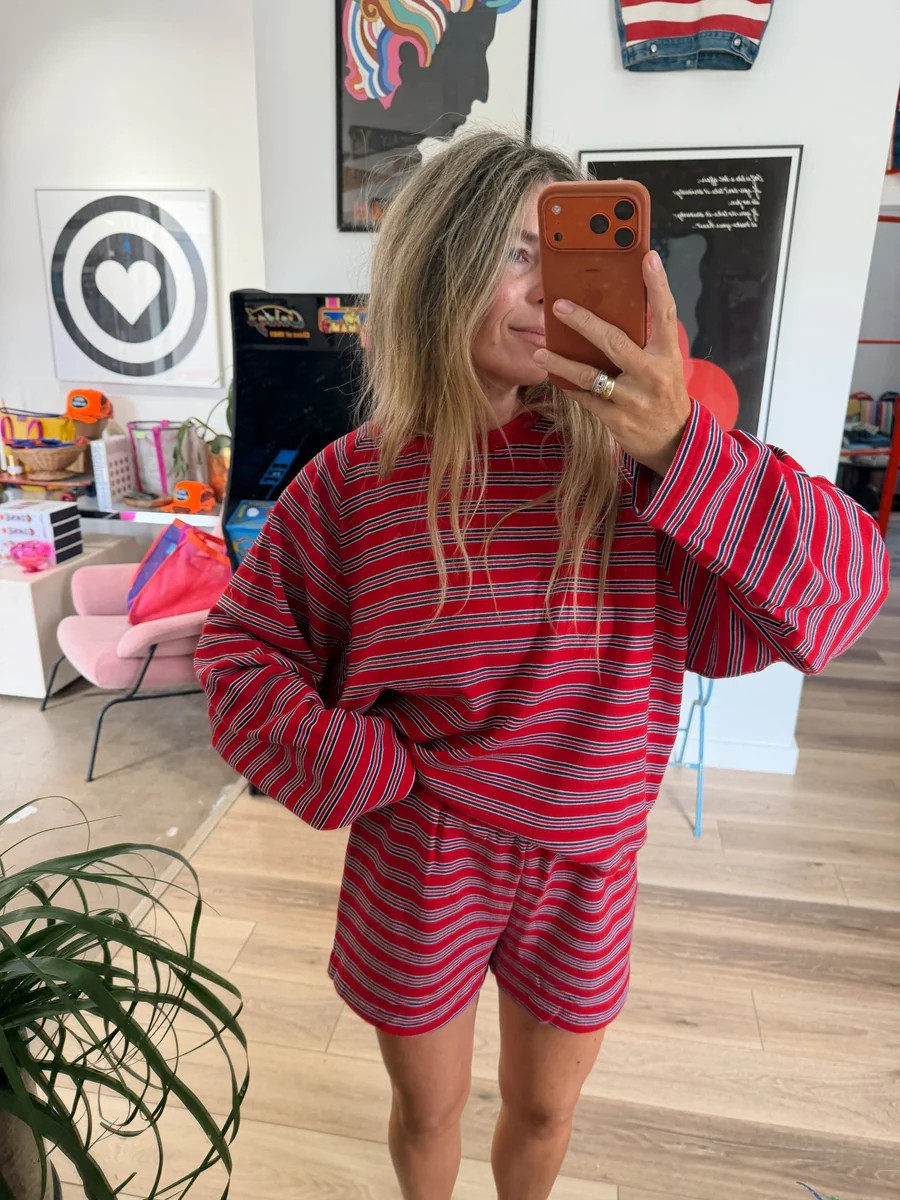 Jaime Striped Terry Pullover | Ascot + Hart