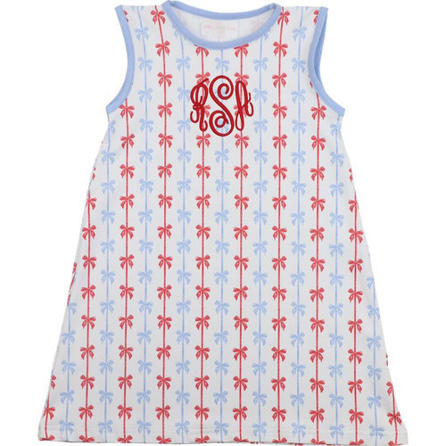 Red And Blue Ribbon And Bow Knit Dress | Cecil and Lou