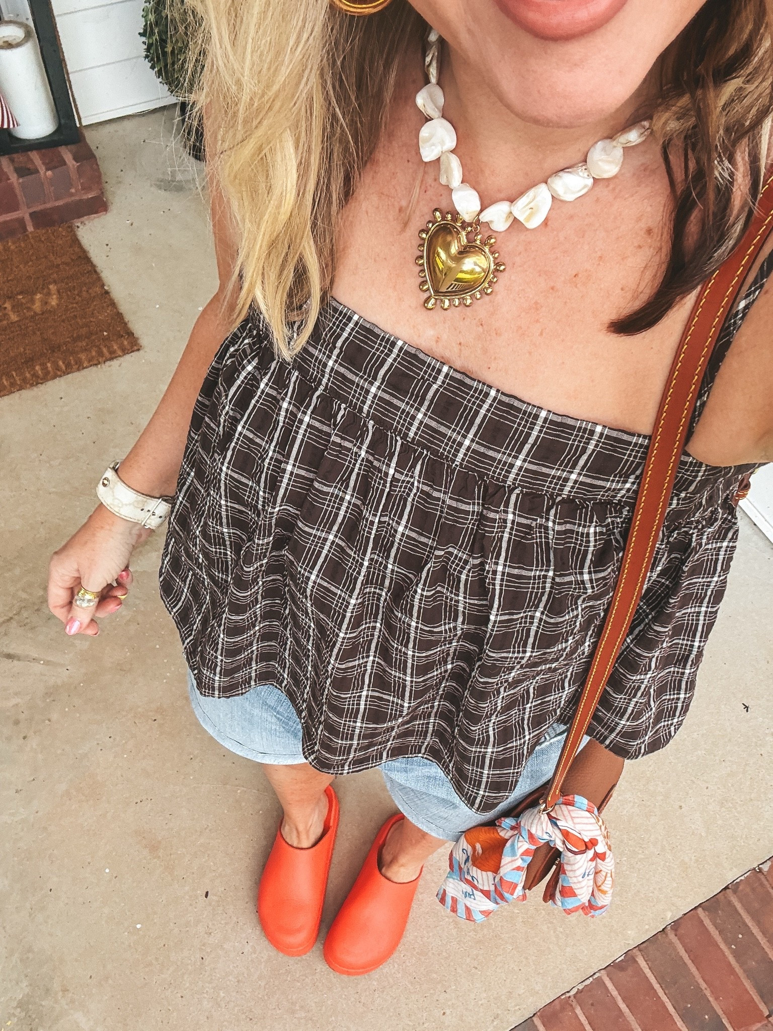 My OOTN and this necklace is 1/2 off with code MANDIE @kcchicdeisgns ✨ 
It’s also available in a starfish style. 

•Tank M
•Strapless bra L
•Shorts hubby’s jeans I cut off 
•Crocs I sized down

#LTKgrwm #LTKootd #LTKOver40
