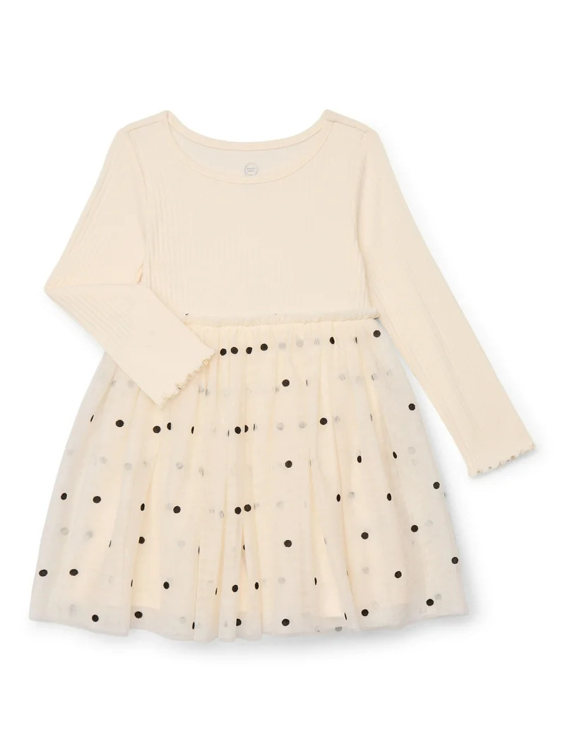 Wonder Nation Toddler Girls Tutu Dress with Long Sleeves, Sizes 12M-5T | Walmart (US)