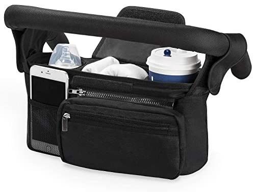 Momcozy Universal Baby Stroller Organizer, 2 Insulated Cup Holder, Detachable Zippered Pocket, Adjus | Amazon (US)