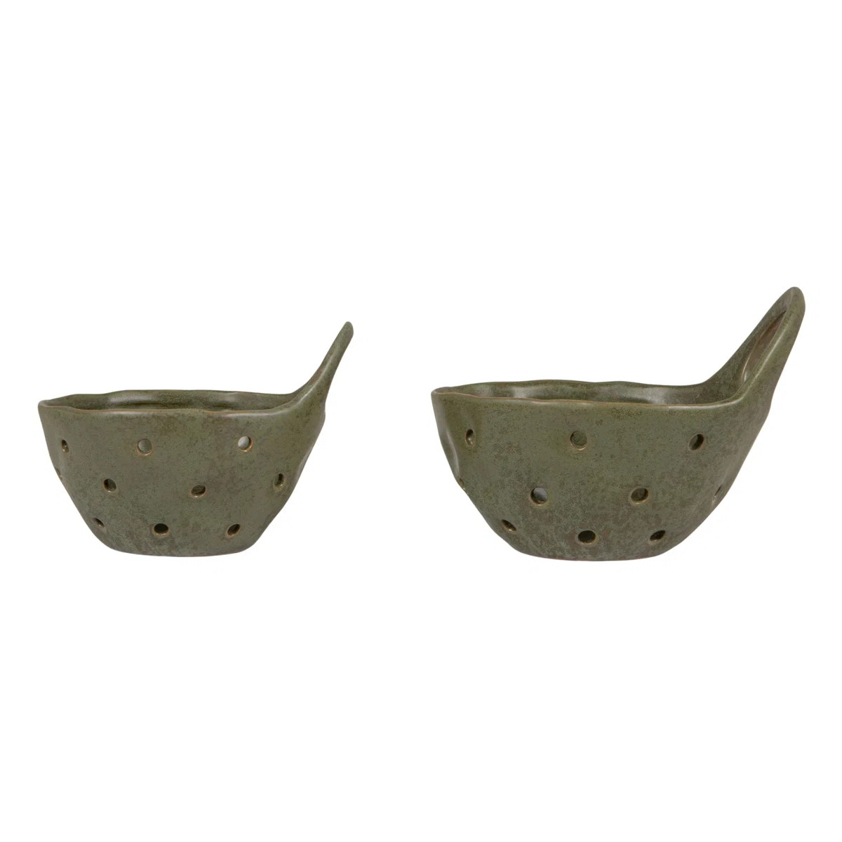 Wagaman Cream Reactive Glaze Stoneware Colanders (Set of 2) | Wayfair North America