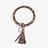 Keychain Poof Keychains 2 pcs Keychain Bracelet Acetate Alphabet Pendant Keyring Bracelet PU Leather | Amazon (US)