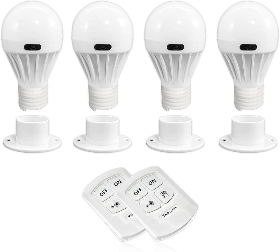 AlltroLite 4 Pack Bulb Portable Wireless COB LED Light Bulb, Battery Operated LED Night Lights, C... | Amazon (US)