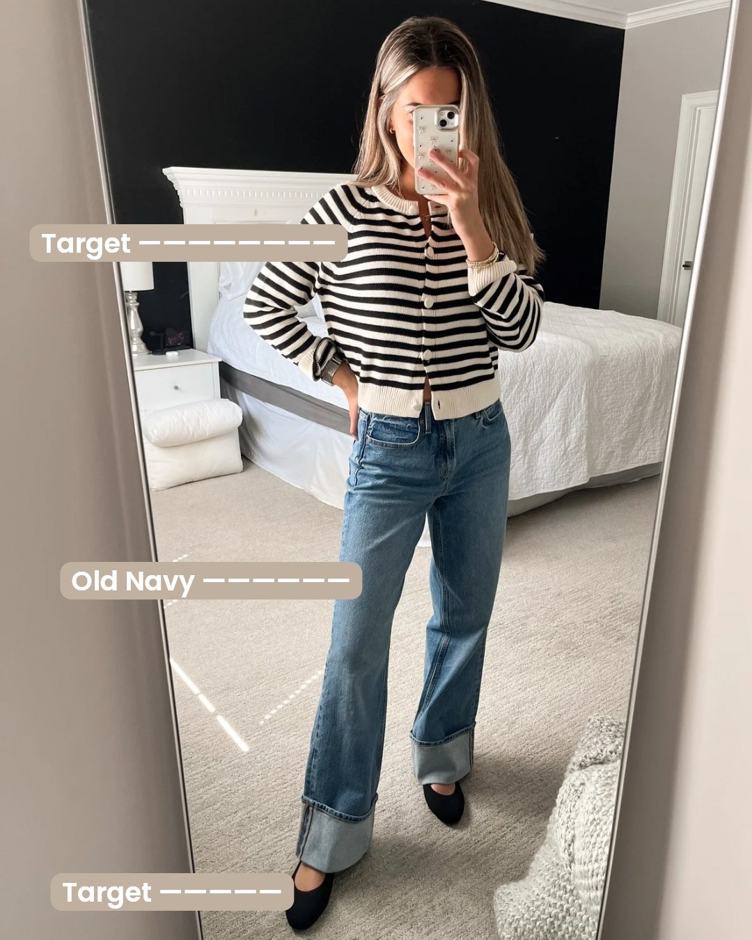 Affordable fall outfit! Head to to Target and Old Navy! 🖤

TTS: small top, 0 bottoms

Old navy jeans, Target, old navy sale, target sale, striped sweater, cuffed jeans, wide leg jeans, ballet flats, Target shoes, old navy, old navy outfit, Target outfit, women’s fall outfit, affordable fall outfit, teacher outfit