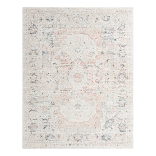 Hagood Area Rug in Ivory/Gray/Pink | Wayfair North America