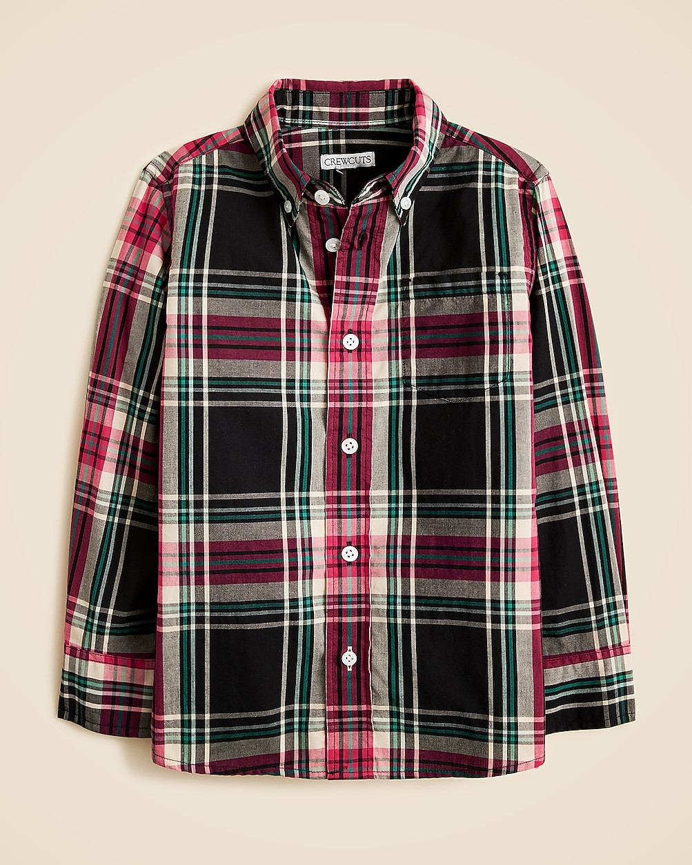 Kids' cotton poplin button-down in tartan | J. Crew US