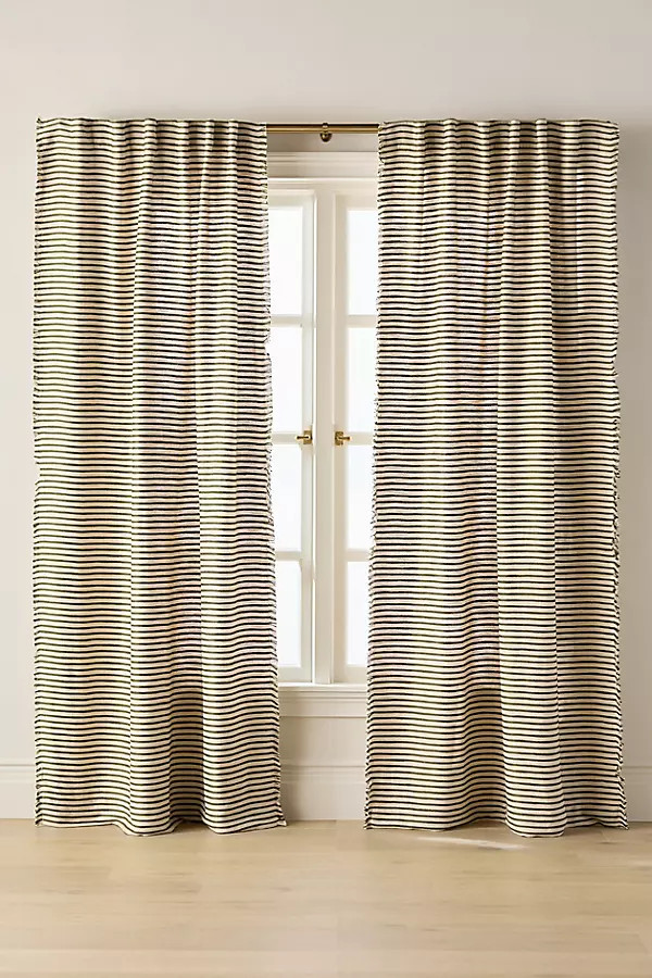 Luxe Linen Blend Woven Curtain | Anthropologie (US)