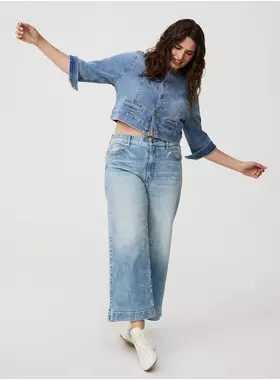 Cropped Collarless Denim Jacket | Torrid (US & Canada)