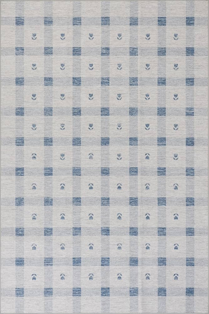 Dash & Albert Valen Blue Plaid Washable Rug, 6'x9' | Amazon (US)