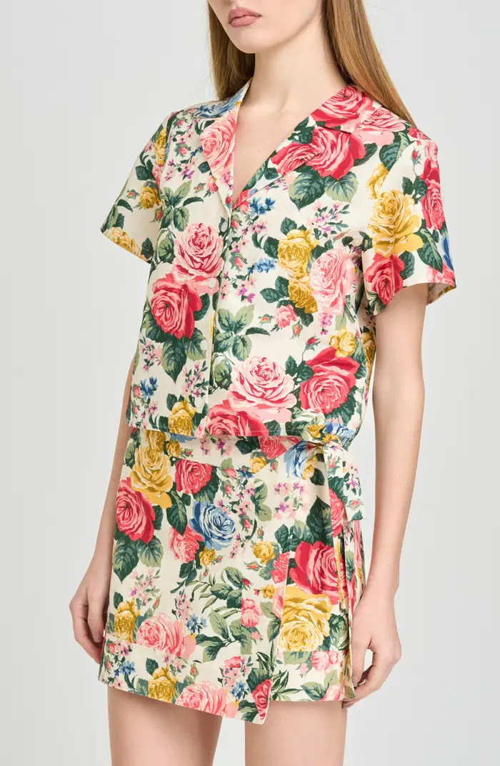 WAYF Amelia Short Sleeve Linen Blend Top | Nordstrom | Nordstrom