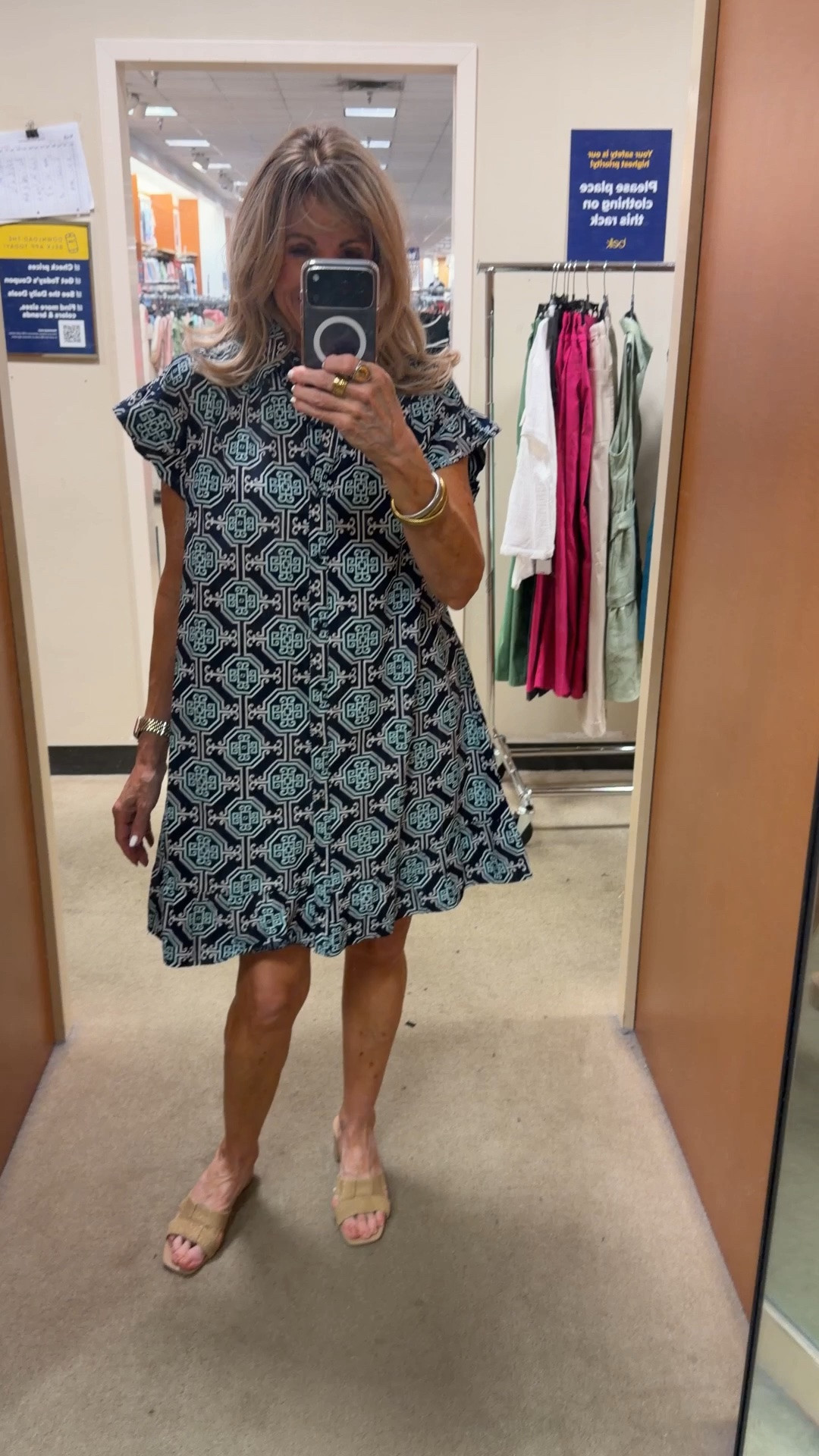 Love the print on this one. It’s a size too big it does run TTS but the store didn’t have my size. Buy one get two free! 
Sale at Belk

#LTKOver40 #LTKSaleAlert