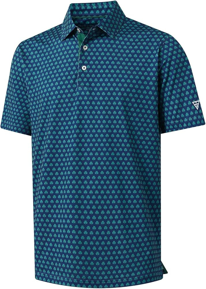 M MAELREG Mens Golf Shirt Short Sleeve Dry Fit Print Moisture Wicking Performance Patterns Collar... | Amazon (US)