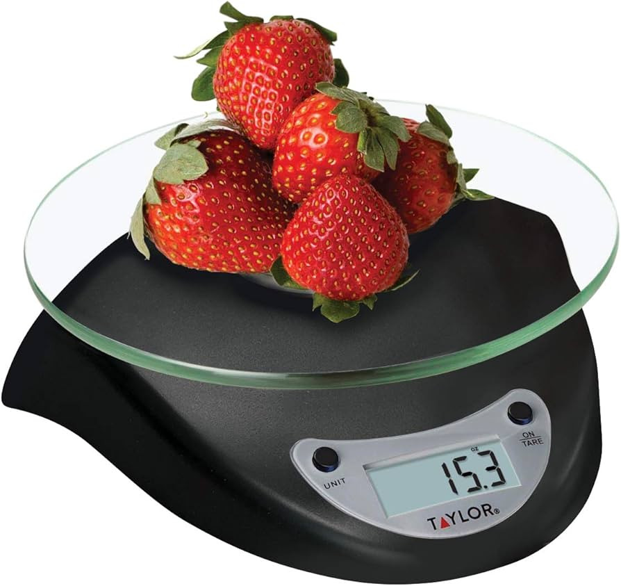 Taylor Digital Kitchen Scale with Glass Platform, Tare Button, and Plastic Body Weighs up to 6.6 ... | Amazon (US)