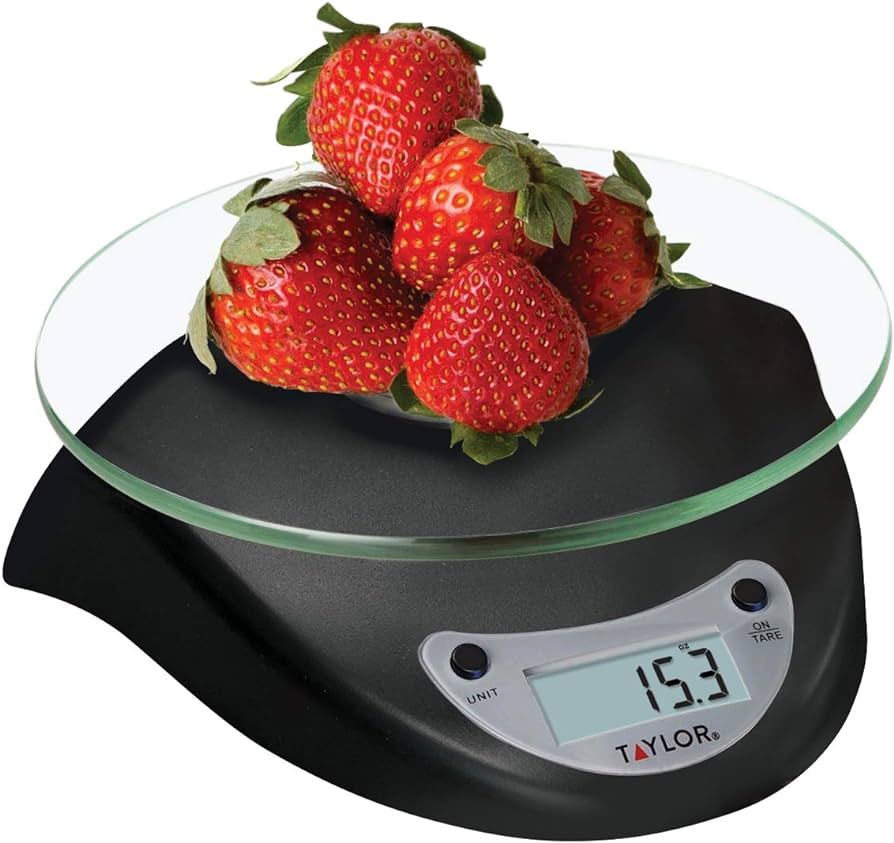 Taylor Digital Kitchen Scale with Glass Platform, Tare Button, and Plastic Body Weighs up to 6.6 ... | Amazon (US)