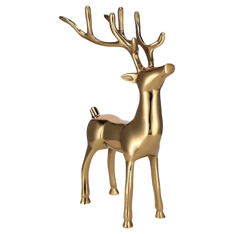 Aluminum Standing Reindeer Christmas Decoration, Gold, 16", by Holiday Time | Walmart (US)