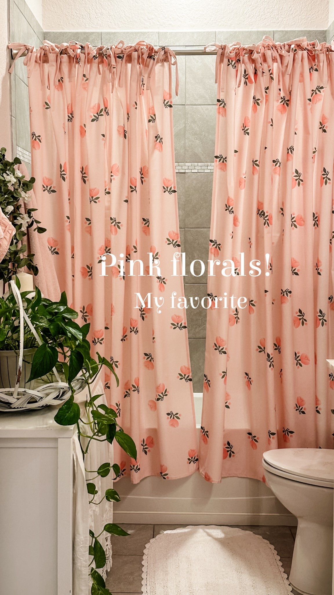 Pretty in pink Bathroom 🌸 
It’s a new year and time for a fresh new shower curtain! 

#LTKHome #LTKselfcare #LTKFindsUnder50