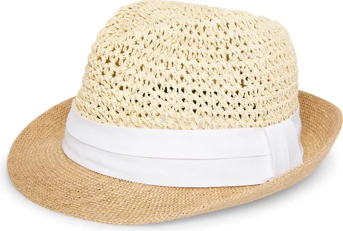 Paper Crochet Straw Fedora | Nordstrom Rack