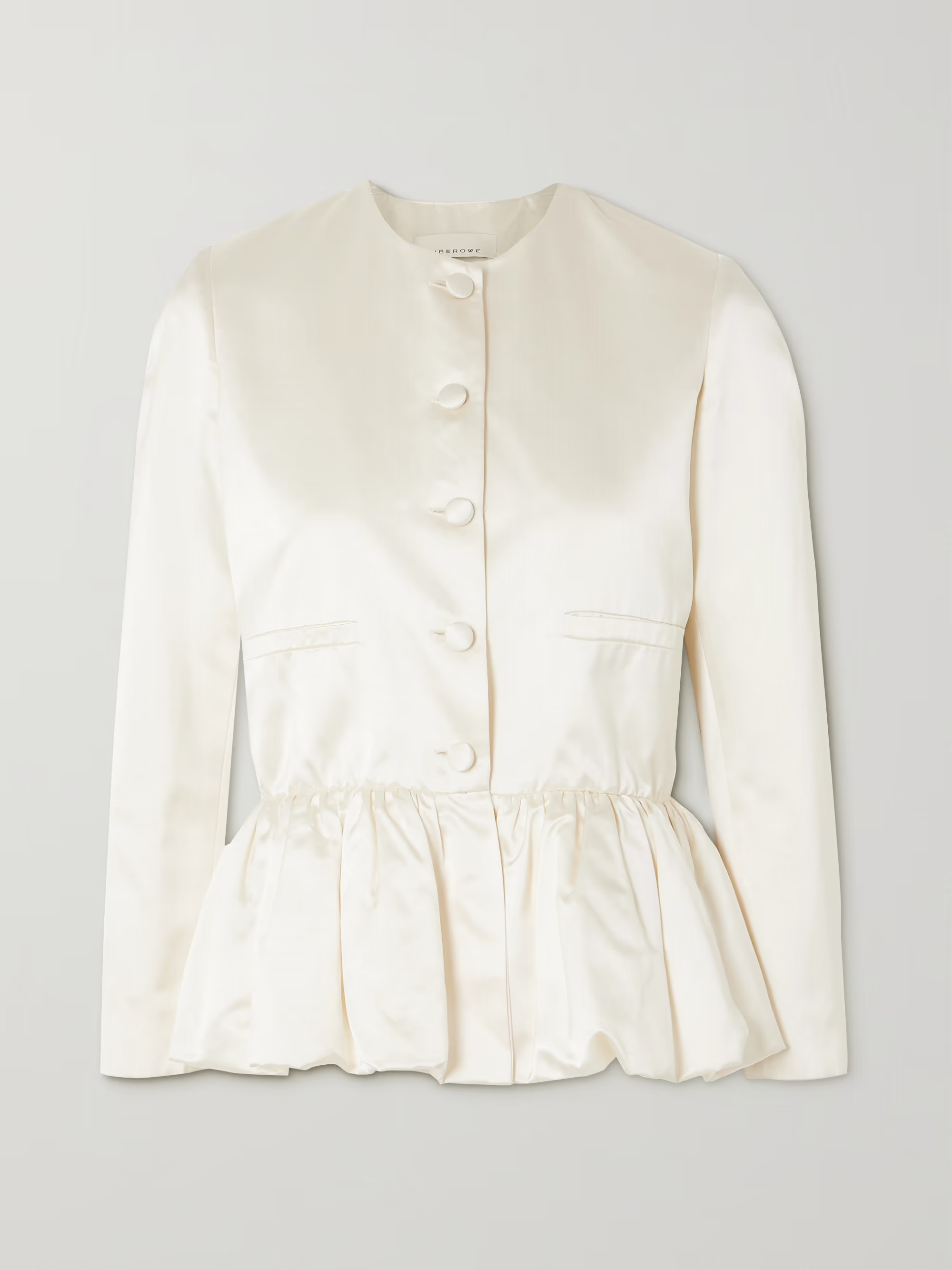 + NET SUSTAIN duchesse silk-satin peplum jacket | NET-A-PORTER (UK & EU)