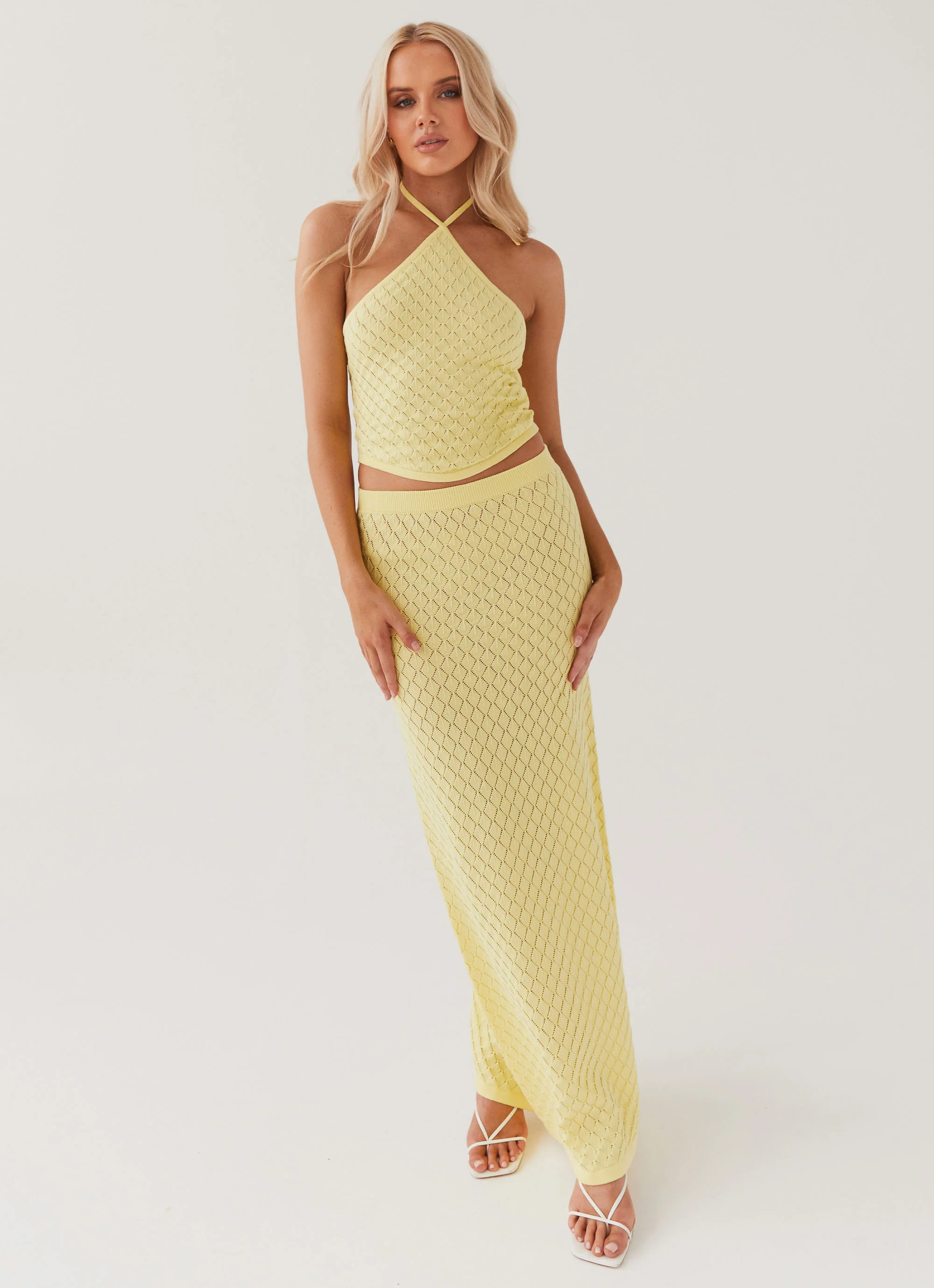 Amanza Knit Maxi Skirt - Lemon | Peppermayo (Global)