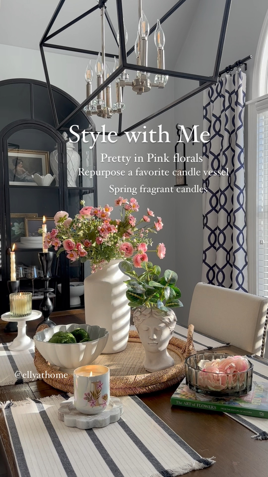 Welcoming spring with new decor accessories! Shop black display cabinet, pink florals, a variety of  vases, spring candles, Grecian planter, bowls, artwork, amber wineglasses, dining chairs, dining table, and more selections for spring!

#LTKFindsUnder50 #LTKWatchNow #LTKHome