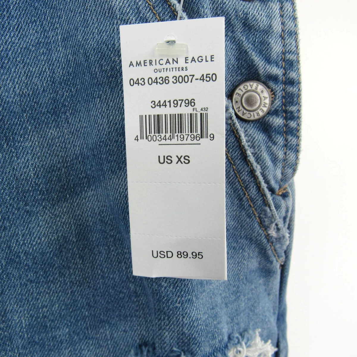American Eagle Women's Distressed 90’s Boyfriend  Pink Strap Denim Overalls XS | eBay US