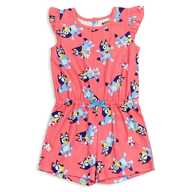 Bluey Bingo Little Girls French Terry Romper 7-8 | Walmart (US)