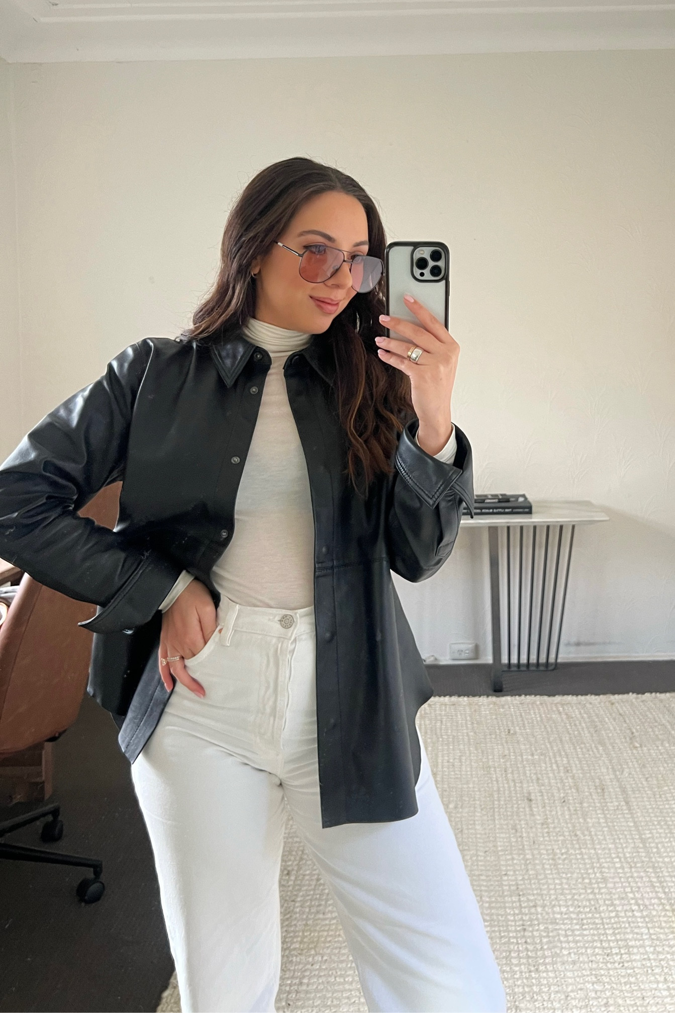 Obsessed with the leather jacket, perfect for layering 
Wearing size 8 🫶🏽

#LTKstyletip #LTKwinter #LTKaustralia