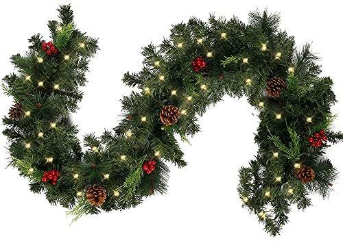 ODOMY Christmas Garland Pine Artificial Garland Decorations for Indoor Outdoor Wedding Party Holi... | Amazon (US)