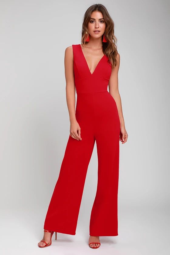 Ready For It Red Sleeveless Wide-Leg Jumpsuit | Lulus (US)