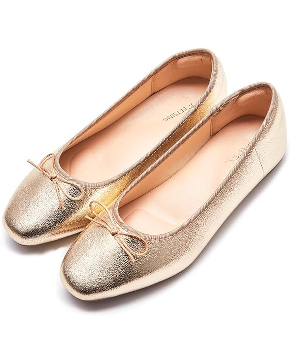 Women's Round Toe Ballet Flats Comfortable Bow Dressy Flats Shoes for Women | Amazon (US)