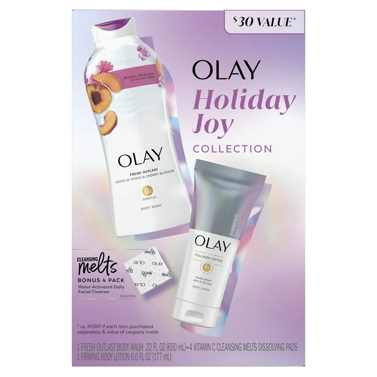 (Value $30) Olay Joy Holiday Gift Pack with Body Wash, Hand and Body Lotion, and Cleansing Melts | Walmart (US)