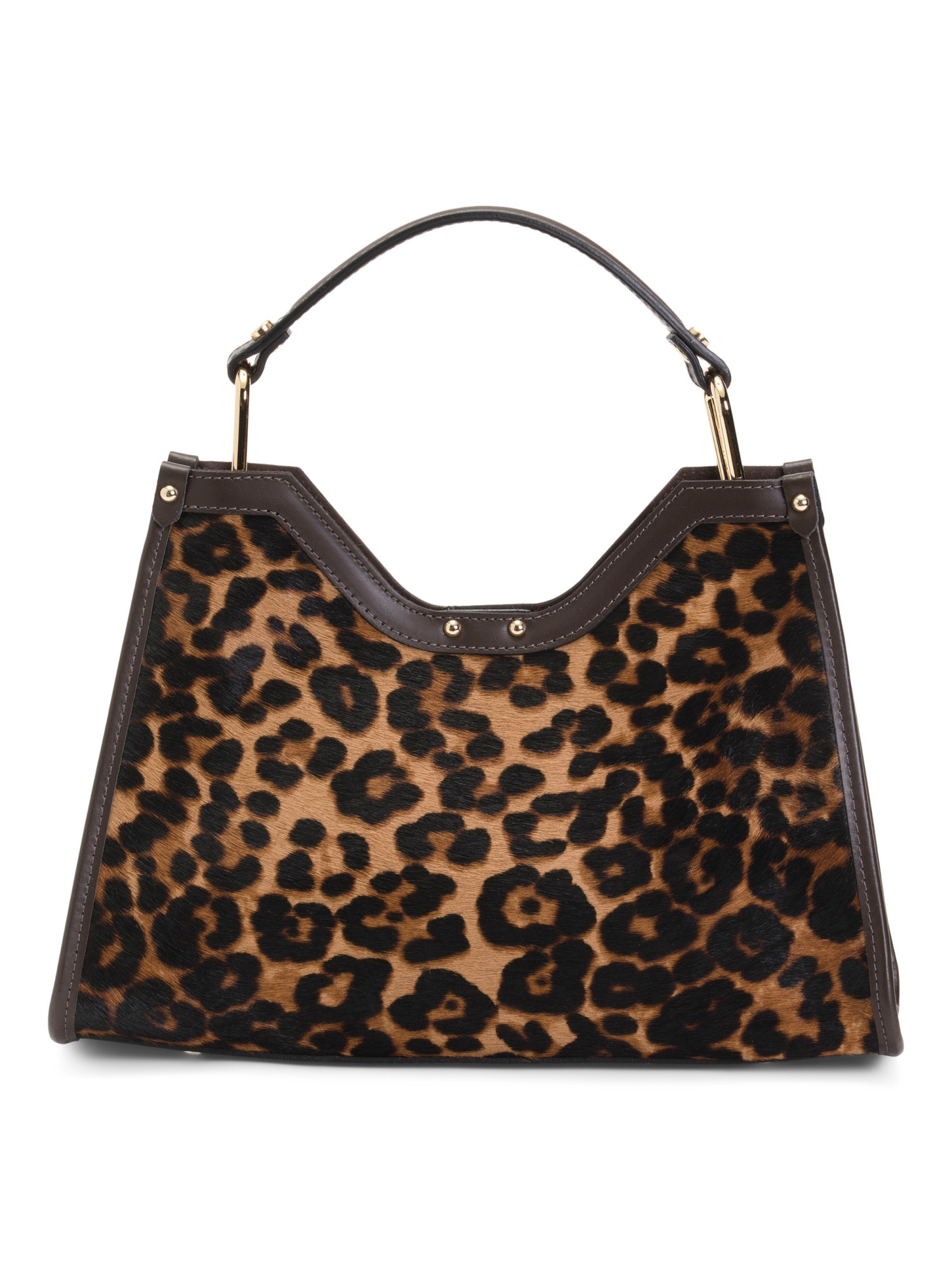 Made In Italy Leather Square Top Handle Satchel | TJ Maxx