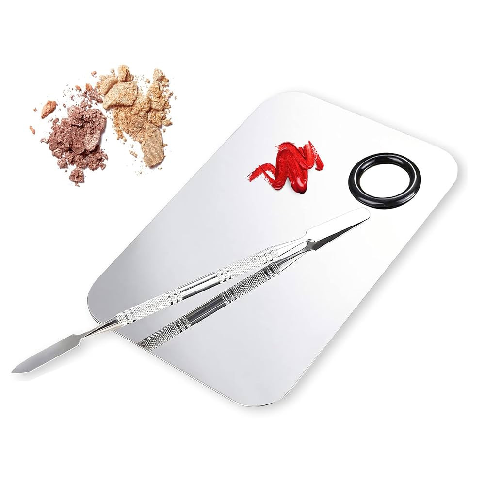 Makeup Mixing Palette, Upgrad Stainless Steel Metal Mixing Tray with Spatula Artist Tool for Mixi... | Amazon (US)