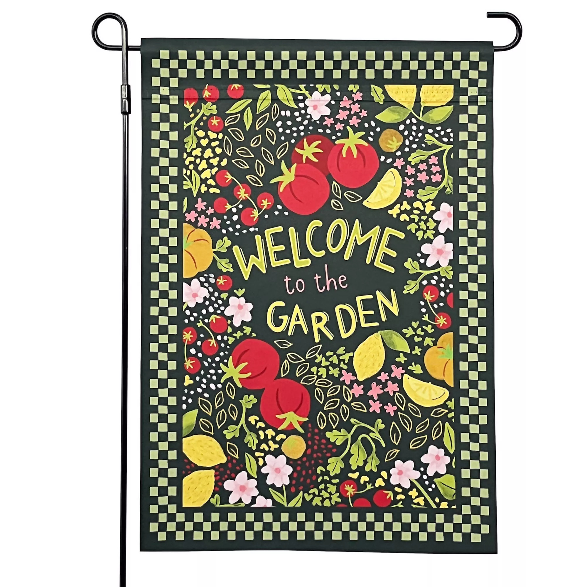 Sonoma Goods For Life® "Welcome to the Garden" Checkered Border Garden Flag | Kohl's