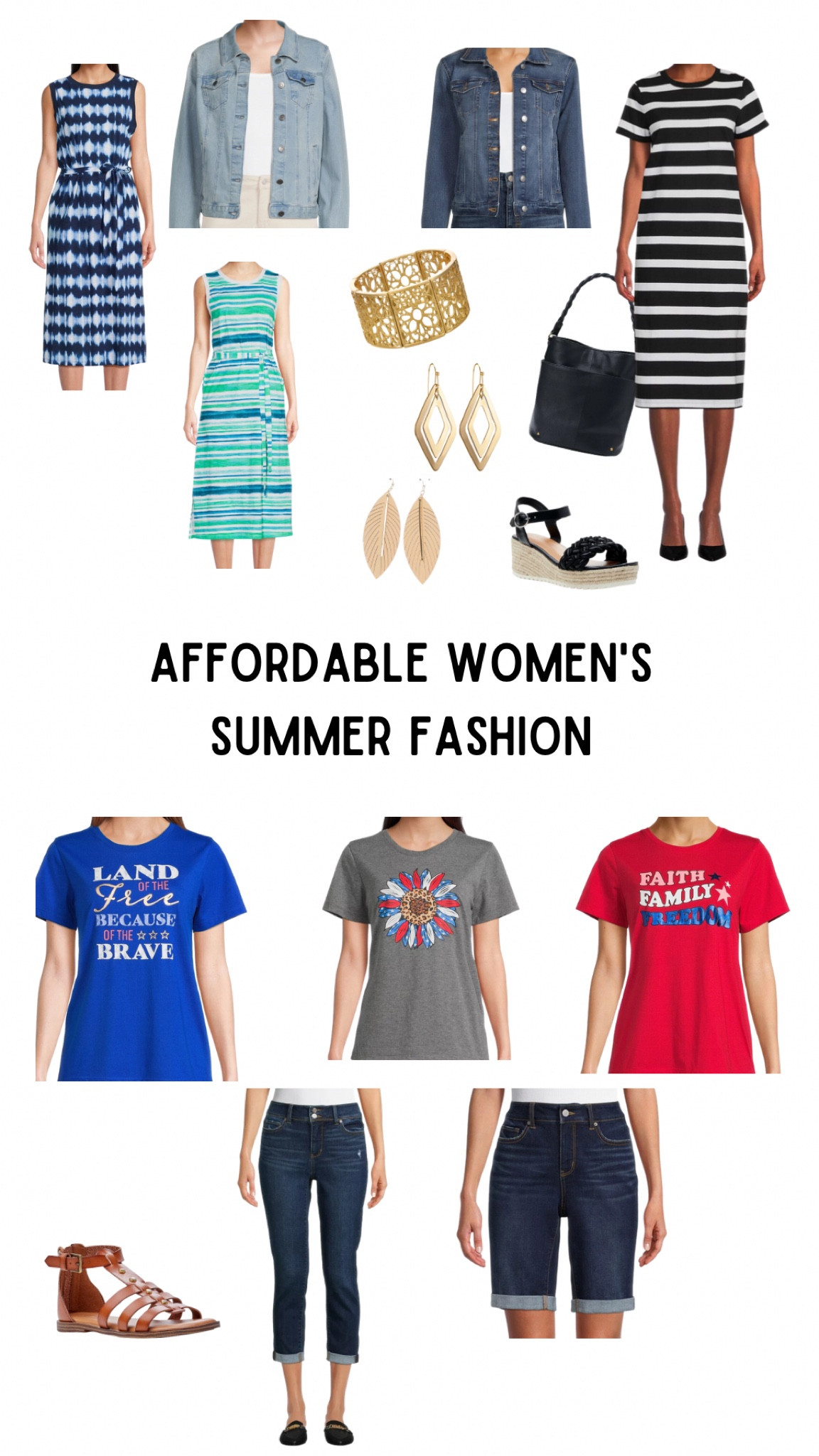 Affordable fashion for all summer long!  #walmartpartner  I love affordable, easy to wear yet cute clothes and #walmartfashion has pieces I always love!  I’ve been wearing those brown gladiator sandals non-stop!  So comfy.  And those T-shirts and Bermuda shirts are my every day apparel all summer long.  @walmartfashion

#LTKstyletip #LTKSeasonal #LTKfamily