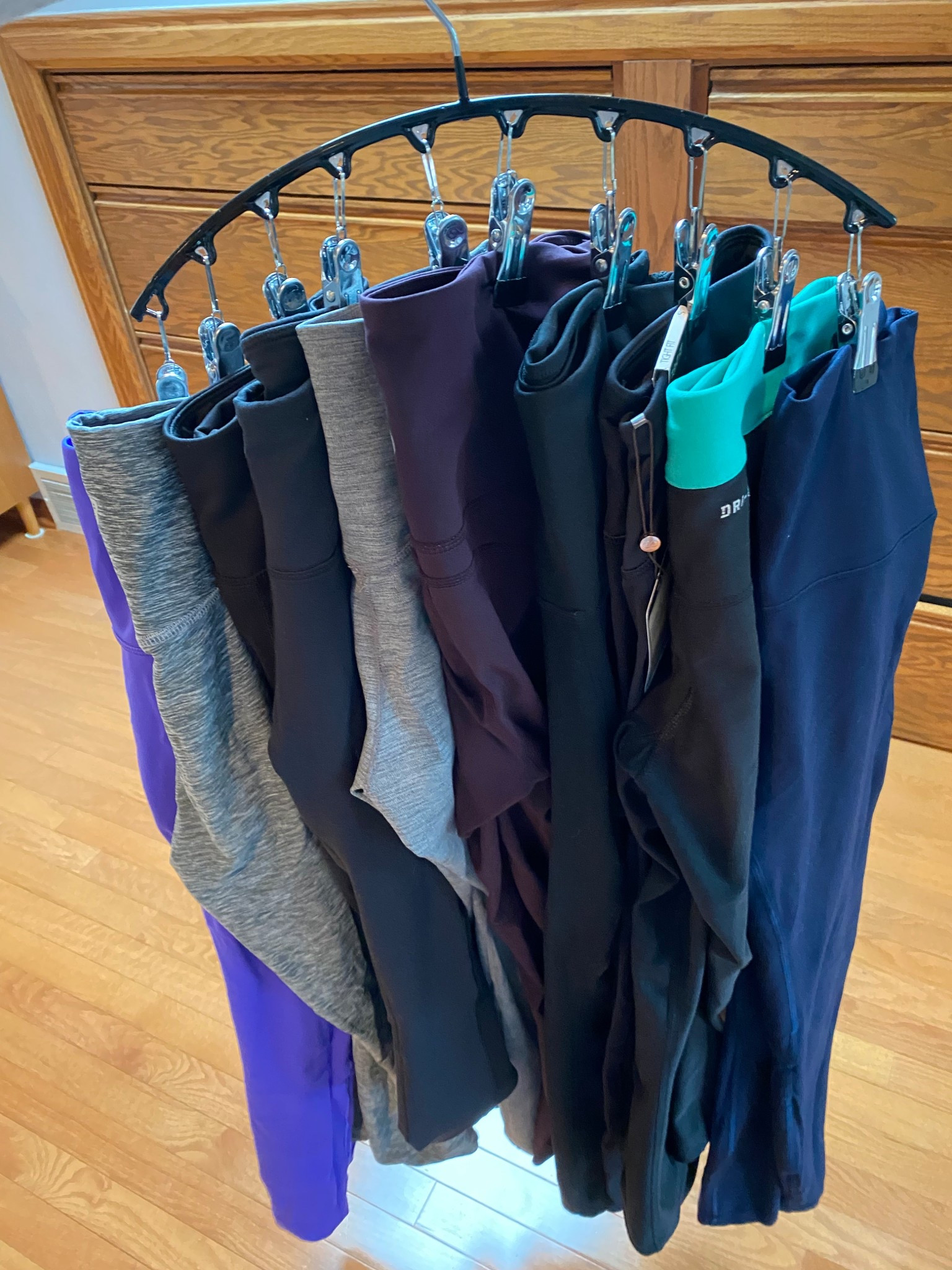 Such a fun hanger for your leggings and workout pants. This is a great choice to use to help free up space in your drawers. Keep them from getting wrinkled as well. 

#LTKFindsUnder50 #LTKHome #LTKActive