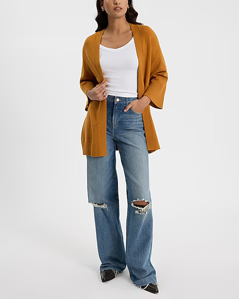 Kimono Sleeve Belted Cardigan | Express