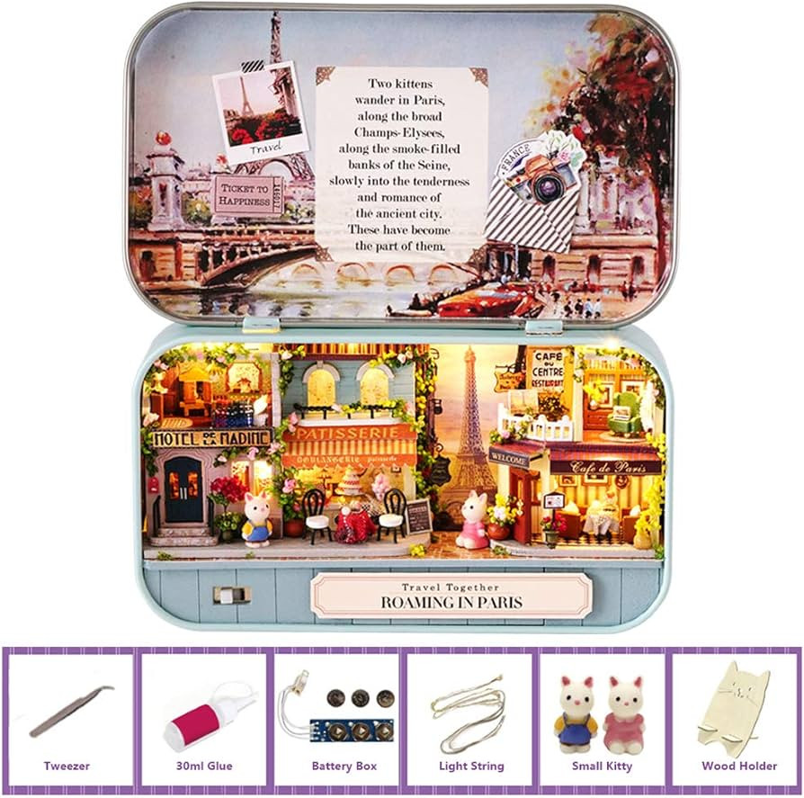 MAGQOO 3D Wooden Dollhouse Miniature DIY Doll House Kit with Furniture,1:24 DIY Box Theater Kit (... | Amazon (US)