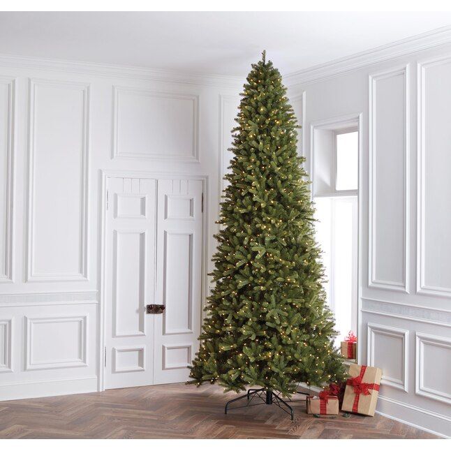 Holiday Living  12-ft Douglas Fir Pre-lit Traditional Artificial Christmas Tree with LED Lights | Lowe's