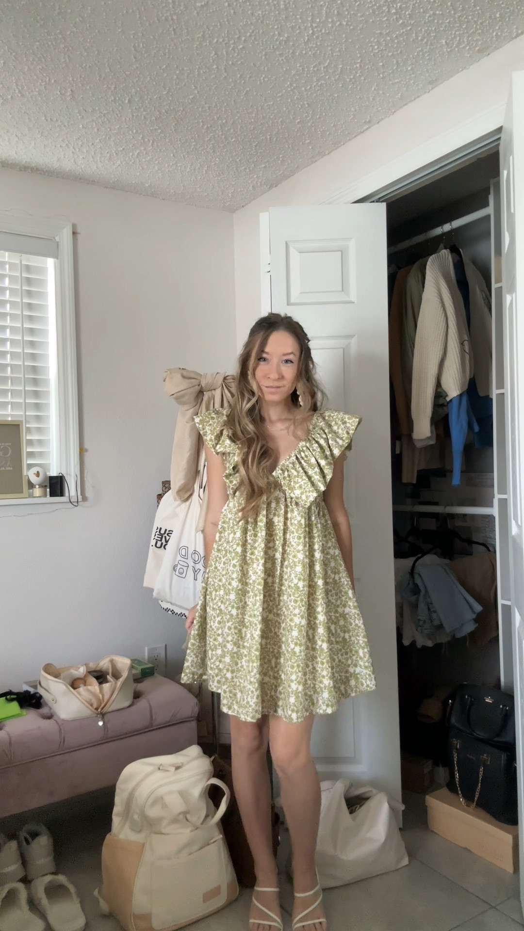 spring dress tea party outfit🫖🤍🌿 wearing size small in the dress & cut off the bow ribbon! 

#LTKootd #LTKSeasonal